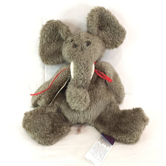 New w Tags Boyds Bears Gray Elephant Flatties 9” Bears In The Attic 1996 Lovey - Picture 1 of 5